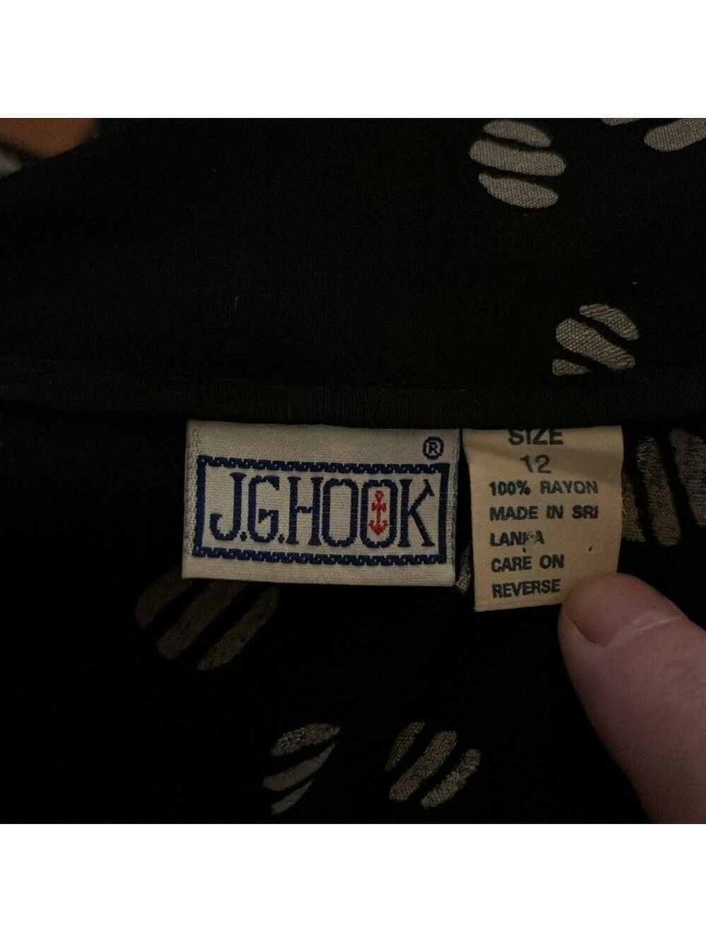 80s 2PC J G HOOK TWEE NAVY & GRAY DITZY PRINT BLOUSE & PIEATED MAXI SKIRT 12 - Picture 14 of 14
